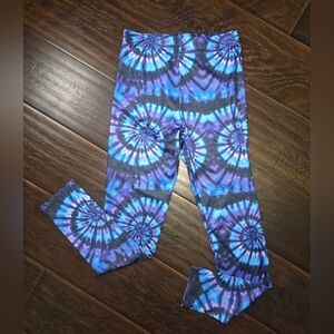 Tie Dye Teen Girl Blue Purple Stretchy Athleisure Leggings